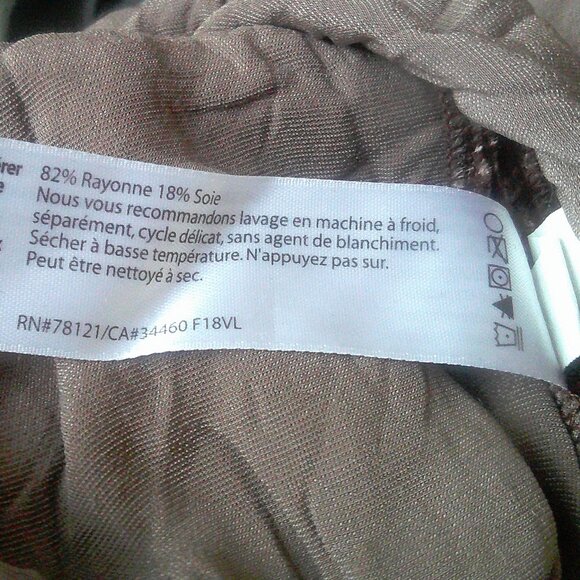 Eileen Fisher Brown Crushed Velvet Tee Top S P - Picture 10 of 10